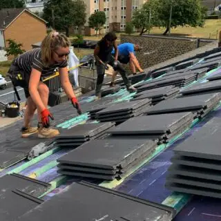Taken on a big re-roof job, so we’ve had a lot of lads helping us out! Including Sophie, who’s smashed out the tiling with Emily 👏 

#roof #roofing #building #new #stone #girlpower #girl# #girlswhowork #girlsatwork #women #girlroofer #stronggirls #strong #scruffswomenswear #scruffs #ukroofer #uk #yorkshire #sheffield #constuction